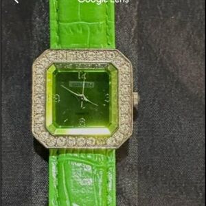 Green Women's Watch with Crystal Accents
